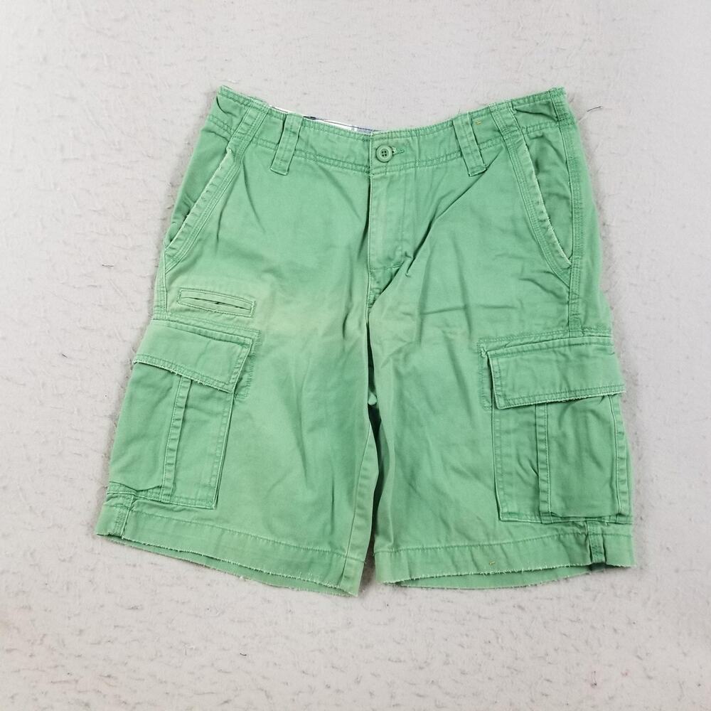 Roebuck & Co Cargo Shorts Mens 32 Green Cotton Utility Multi‎ Pocket Casual
